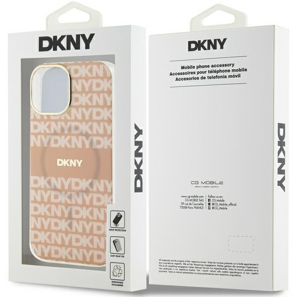 DKNY IML Mono &amp; Stripe MagSafe case for iPhone 15 / 14 / 13 - pink