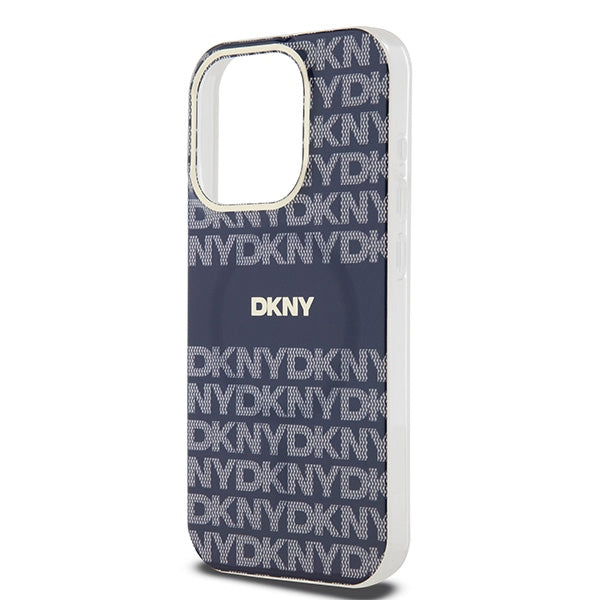 DKNY IML Mono &amp; Stripe MagSafe case for iPhone 15 Pro Max - blue
