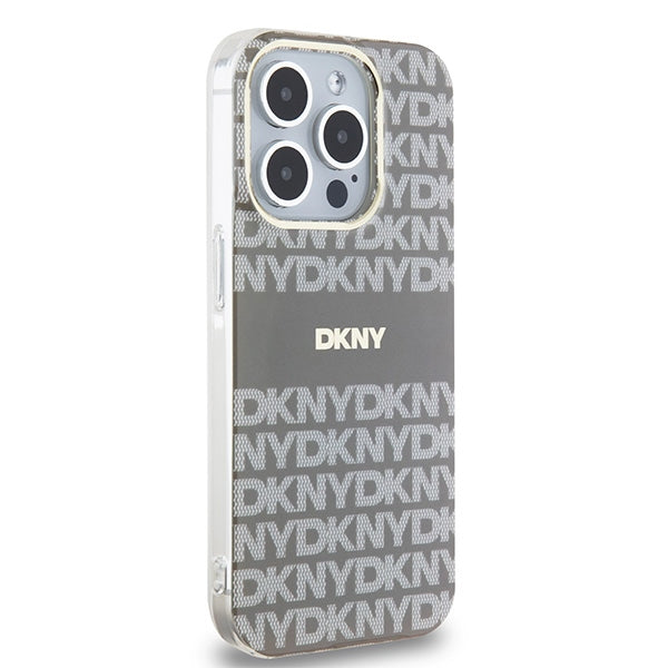 DKNY IML Mono &amp; Stripe MagSafe case for iPhone 15 Pro Max - beige