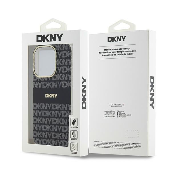 DKNY IML Mono &amp; Stripe MagSafe case for iPhone 15 Pro Max - black