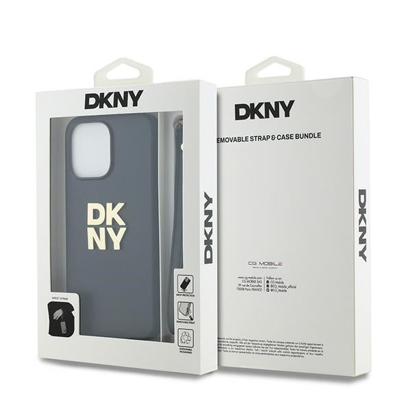 DKNY Wrist Strap Stock Logo case for iPhone 14 Pro - black