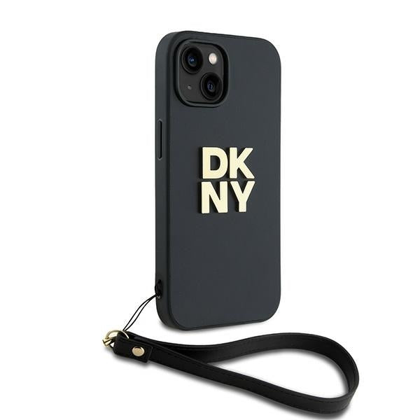 DKNY Wrist Strap Stock Logo case for iPhone 14 / 15 / 13 - black