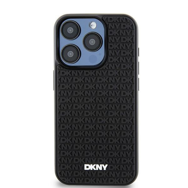 DKNY 3D Rubber Repeat Pattern case for iPhone 15 Pro - black