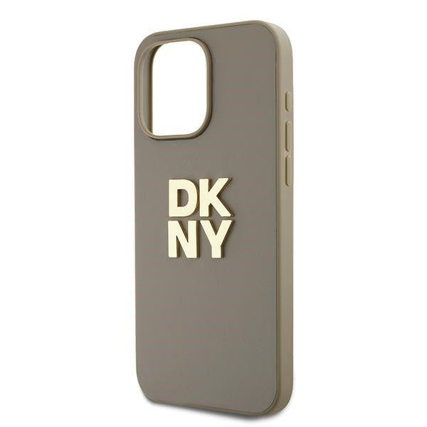 DKNY Wrist Strap Stock Logo case for iPhone 15 Pro - beige