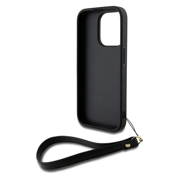 DKNY Wrist Strap Stock Logo case for iPhone 15 Pro - black