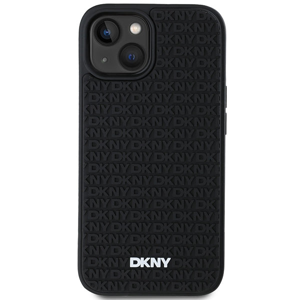 DKNY 3D Rubber Repeat Pattern case for iPhone 15 Plus - black
