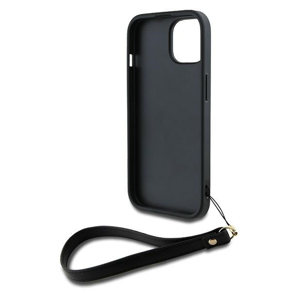 DKNY Wrist Strap Stock Logo iPhone 15 Plus Case - Black
