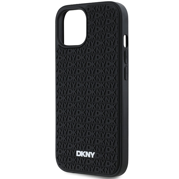 DKNY 3D Rubber Repeat Pattern case for iPhone 15/14/13 - black