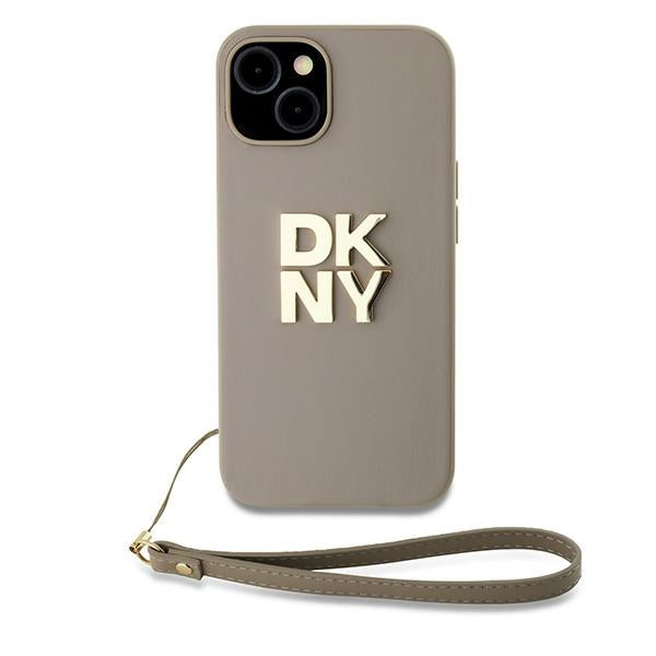 DKNY Wrist Strap Stock Logo case for iPhone 15 / 14 / 13 - beige