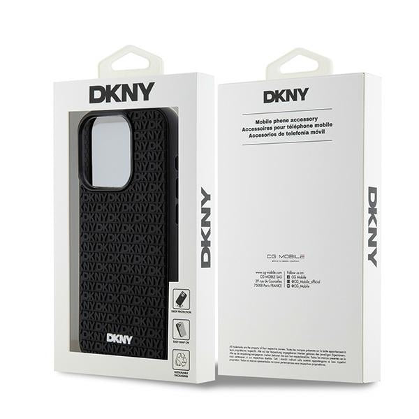 DKNY 3D Rubber Repeat Pattern case for iPhone 15 Pro Max - black