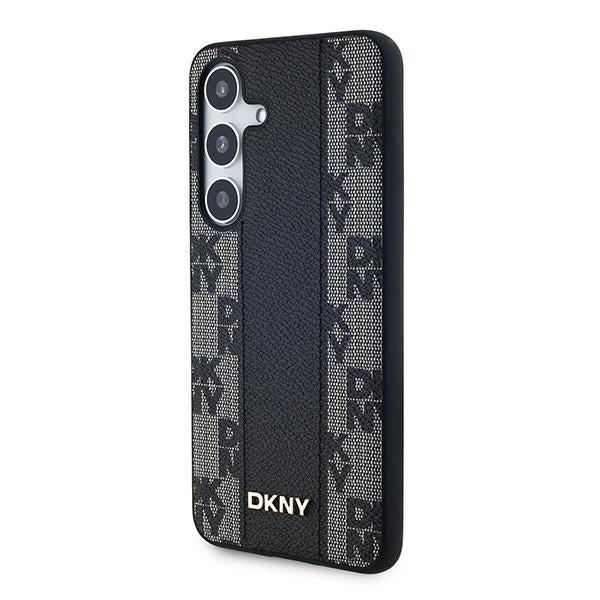 DKNY Leather Checkered Mono Pattern MagSafe case for Samsung Galaxy S24+ - black