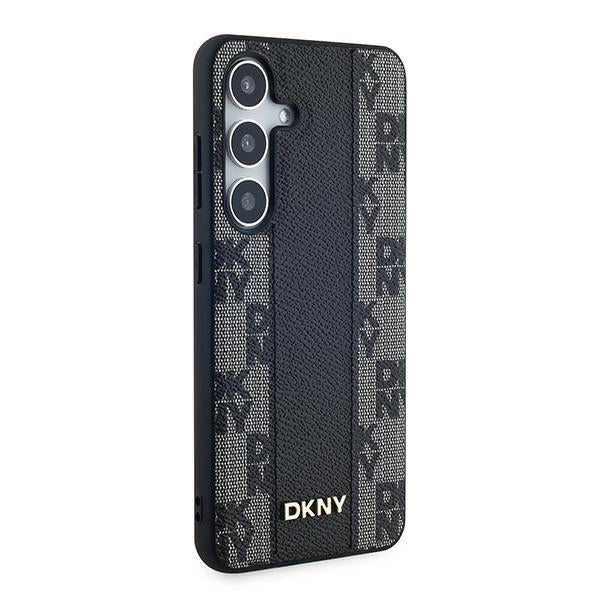 DKNY Leather Checkered Mono Pattern MagSafe case for Samsung Galaxy S24+ - black