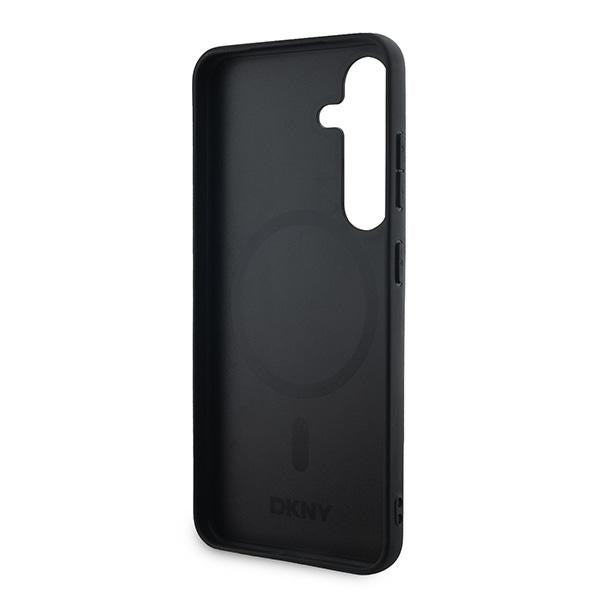 DKNY Leather Checkered Mono Pattern MagSafe case for Samsung Galaxy S24 - black