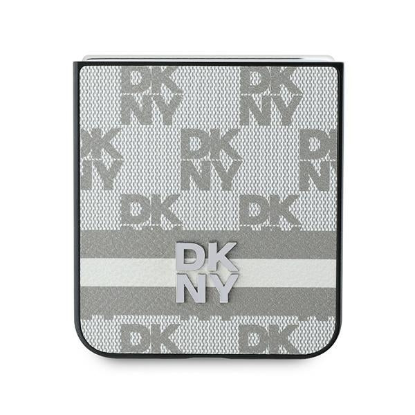DKNY Checkered Pattern Printed Stripes Case for Samsung Galaxy Z Flip 6 - Beige