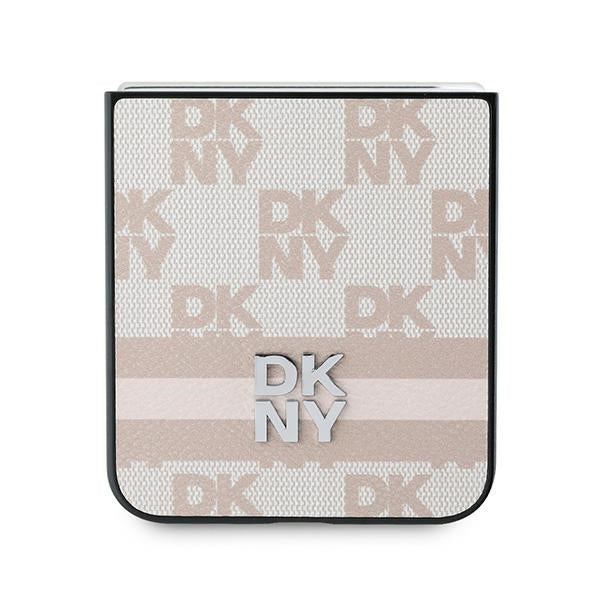 DKNY Checkered Pattern Printed Stripes Case for Samsung Galaxy Z Flip 6 - Pink