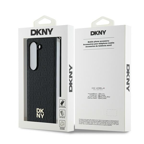 DKNY Repeat Pattern Stack Logo Case for Samsung Galaxy Z Fold6 - Black