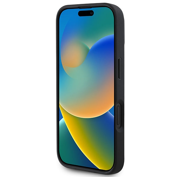 DKNY Checkered Pattern &amp; Printed Stripes iPhone 16 Case - Black