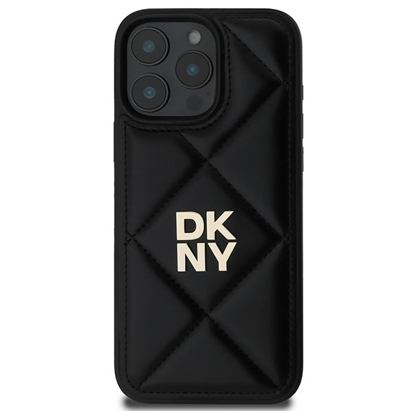 DKNY Quilted Stack Logo iPhone 16 Pro Max Case - Black