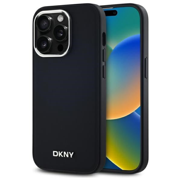 DKNY Plain Logo MagSafe iPhone 14 Pro Case - Black