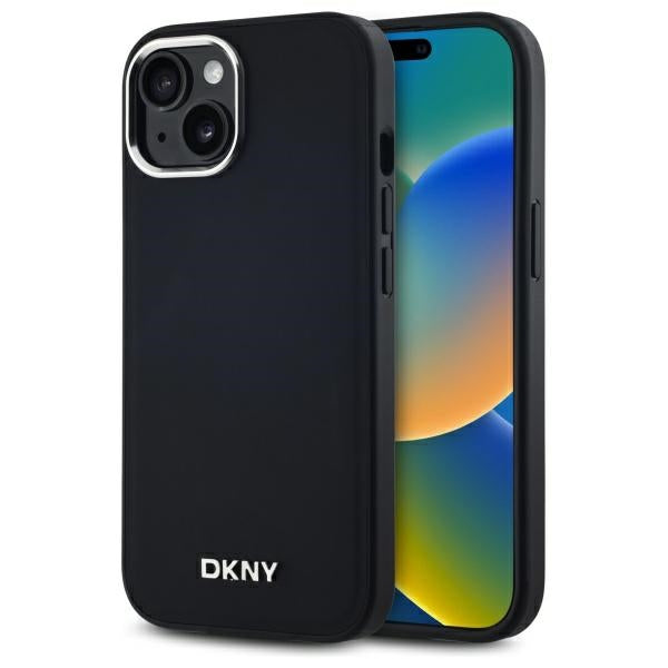 DKNY Plain Logo MagSafe iPhone 14 Case - Black