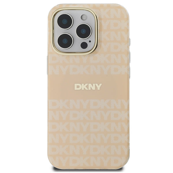 DKNY Repeat Texture Pattern & Stripe MagSafe iPhone 16 Pro Case - Pink