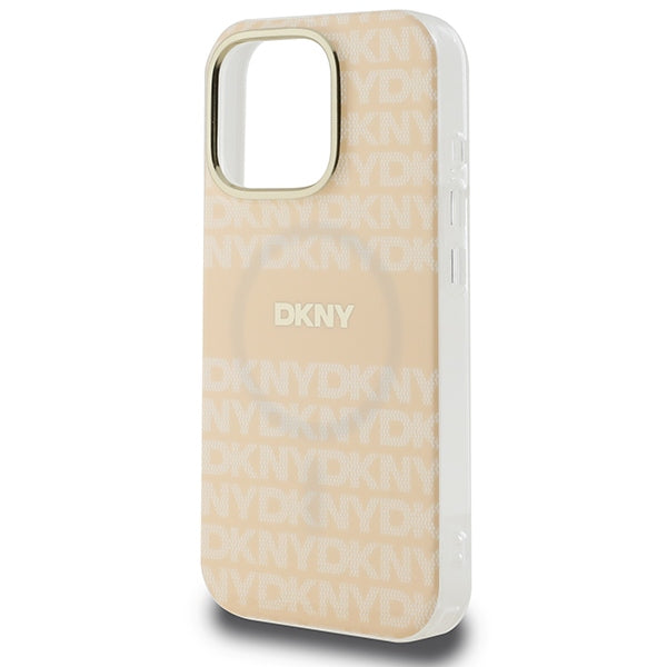DKNY Repeat Texture Pattern & Stripe MagSafe iPhone 16 Pro Case - Pink