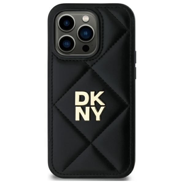 DKNY Quilted Stack Logo iPhone 14 Pro Max Case - Black