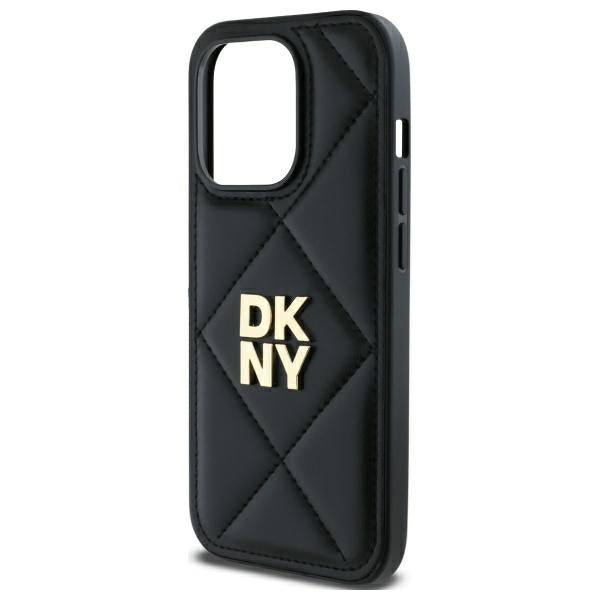 DKNY Quilted Stack Logo iPhone 14 Pro Max Case - Black