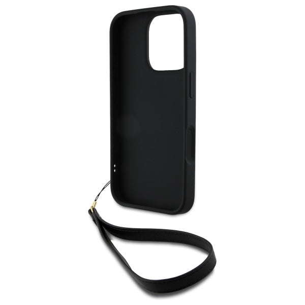 DKNY Wrist Strap Stock Logo iPhone 16 Pro Max Case - Black