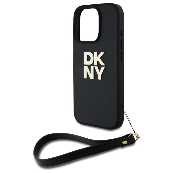 DKNY Wrist Strap Stock Logo iPhone 16 Pro Max Case - Black