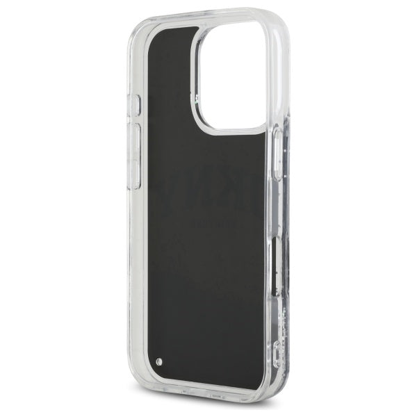 DKNY DKHCP16LLBNAEK iPhone 16 Pro 6.3" black/black hardcase Liquid Glitter Arch Logo