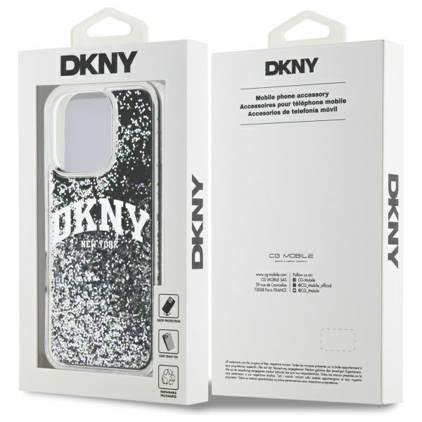 DKNY DKHCP16XLBNAEK iPhone 16 Pro Max 6.9" black/black hardcase Liquid Glitter Arch Logo