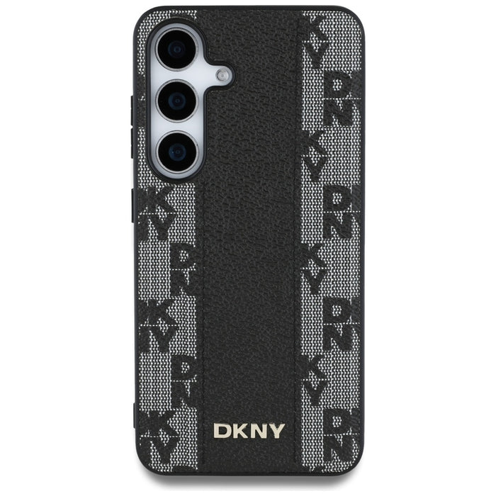 DKNY Leather Checkered Pattern MagSafe Case for Samsung Galaxy S25 Black