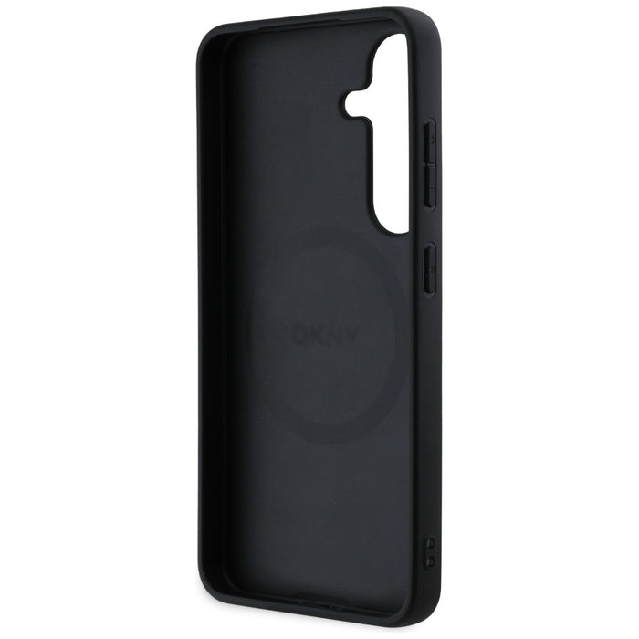 DKNY Leather Checkered Pattern MagSafe Case for Samsung Galaxy S25 Black