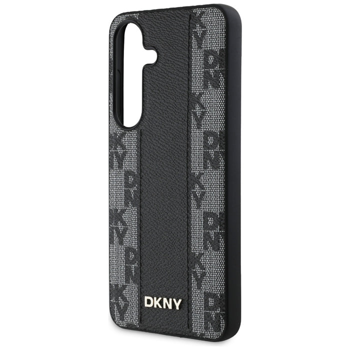 DKNY Leather Checkered Pattern MagSafe Case for Samsung Galaxy S25 Black