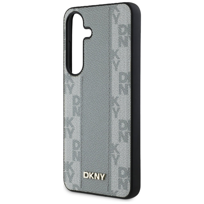 DKNY Leather Checkered Pattern MagSafe case for Samsung Galaxy S25 taupe