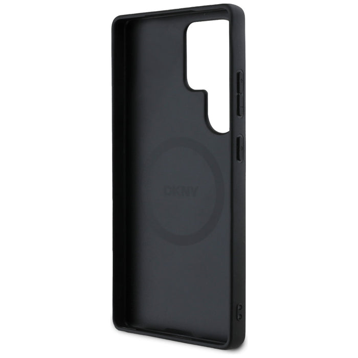 DKNY Leather Checkered Pattern MagSafe Case for Samsung Galaxy S25 Ultra Black
