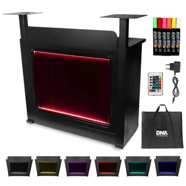 DNA Professional DJ BOOTH BK - DJ booth with illuminated RGB LED panel (black)