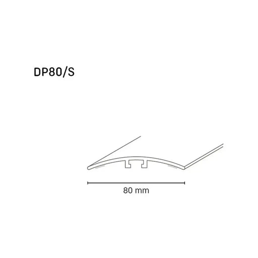 DOELLKEN CONCEALED INSTALATION TRANSITION SLAB 80 MM CHAMPAGNE 0.90 M - Лайстни<<<Паркет и елементи за монтаж<<<Подови