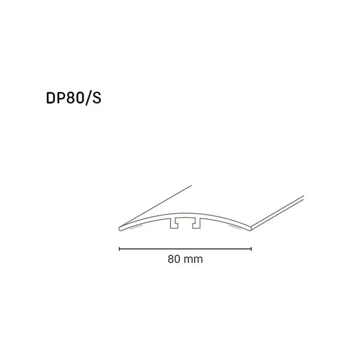 DOELLKEN CONCEALED INSTALATION TRANSITION SLAB 80 MM CHAMPAGNE 0.90 M - Лайстни<<<Паркет и елементи за монтаж<<<Подови