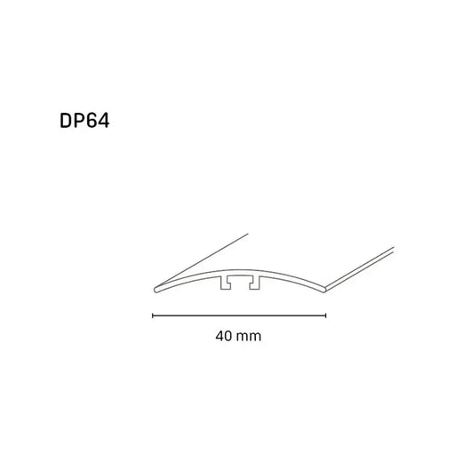 DOELLKEN CONCEALED MOUNTING TRANSITION SLAB 40 MM. SILVER 0.93 M. - Лайстни<<<Паркет и елементи за монтаж<<<Подови и
