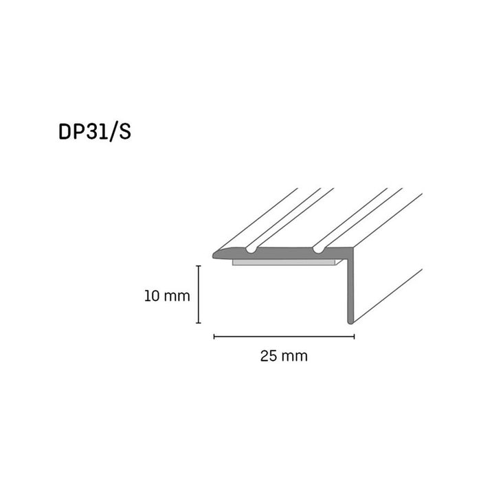 САМОЗАЛЕПВАЩА Г-ОБРАЗНА ПРЕХОДНА ЛАЙСТНА DOELLKEN 25 ММ. БРОНЗ 0.90 М.