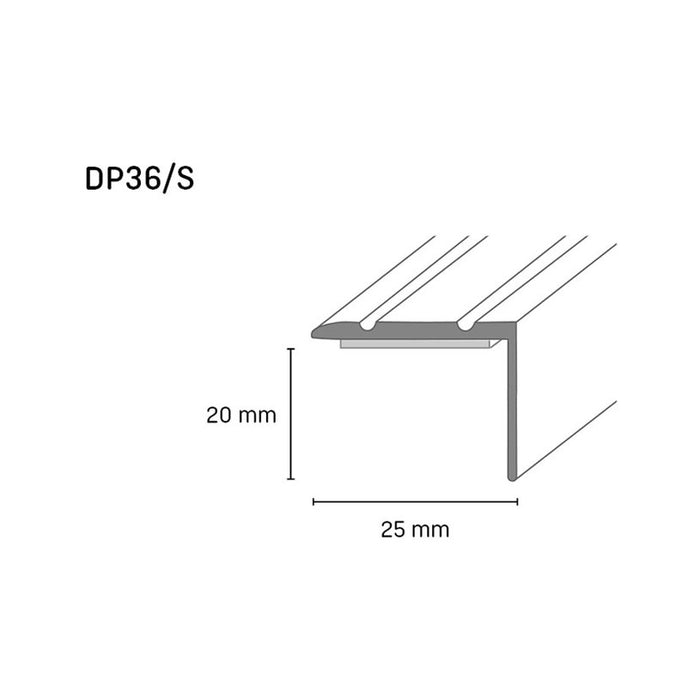 SELF-ADHESIVE L-SHAPED TRANSITION STRIP DOELLKEN 25 MM. BRONZE 0.90 M.