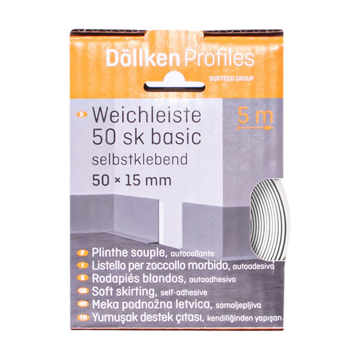 PVC FLOOR SKIRT DOELLKEN SELF-ADHESIVE WHITE 5M