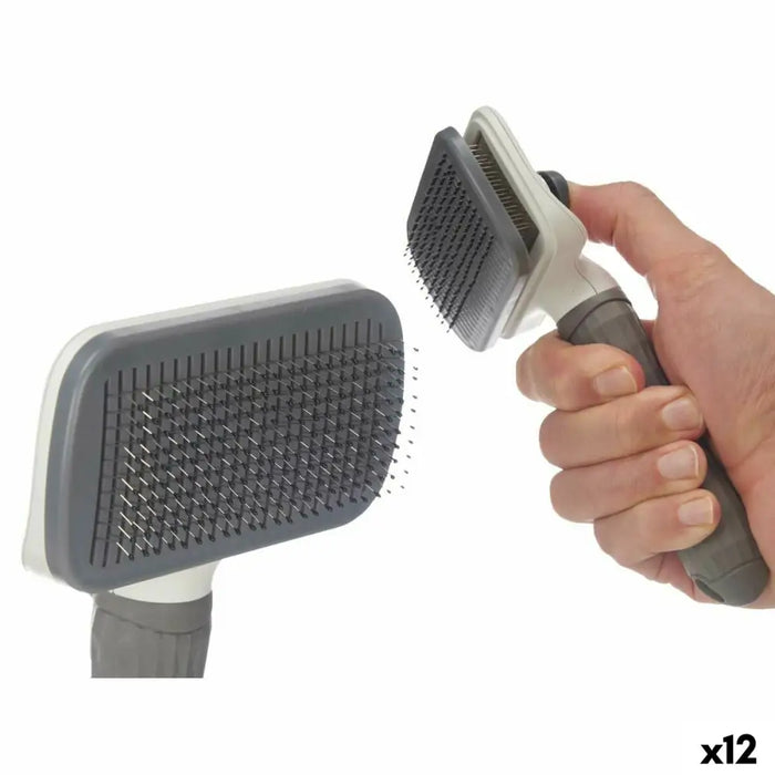 Dog Brush Mascow Anthracite 10,5 x 19 x 6 cm 19 x 5,5 x 10,5 cm (12 Units) - Домашни Животни<<<Дом