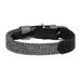 Dog collar made of natural leather and recycled material with QR code Waudog size S width 15 mm black - Walking