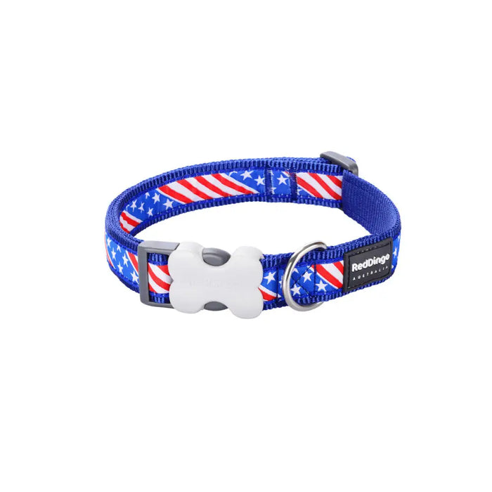 Dog collar Red Dingo STYLE US FLAG 41-63 cm - Домашни Животни<<<Дом Градина<<<BigBuy&&&Пътуване и разходки<<<Домашни