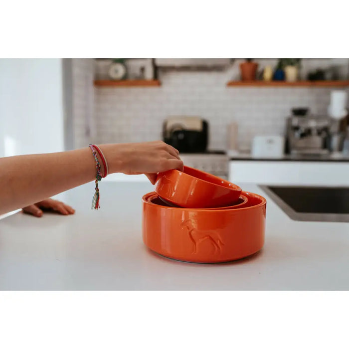 Dog Feeder Hunter OSBY Orange Ceramic 2,5 L - Домашни Животни<<<Дом Градина<<<BigBuy&&&Купички за храна и