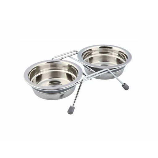 Dog Feeder Trixie Stainless steel 250 ml Double 2 x 250 ml - Домашни Животни<<<Дом Градина<<<BigBuy&&&Купички за храна