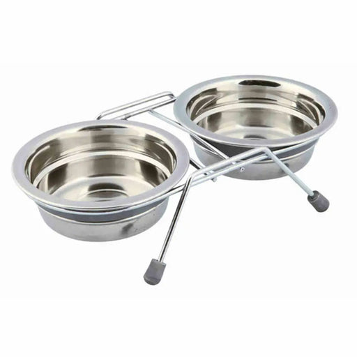 Dog Feeder Trixie Stainless steel 250 ml Double 2 x 250 ml - Домашни Животни<<<Дом Градина<<<BigBuy&&&Купички за храна